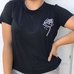 Rose black tee